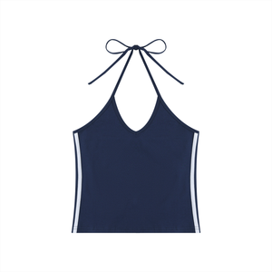 Women's Color Block Halter Crop Tank Top – Sleeveless Summer Essential
