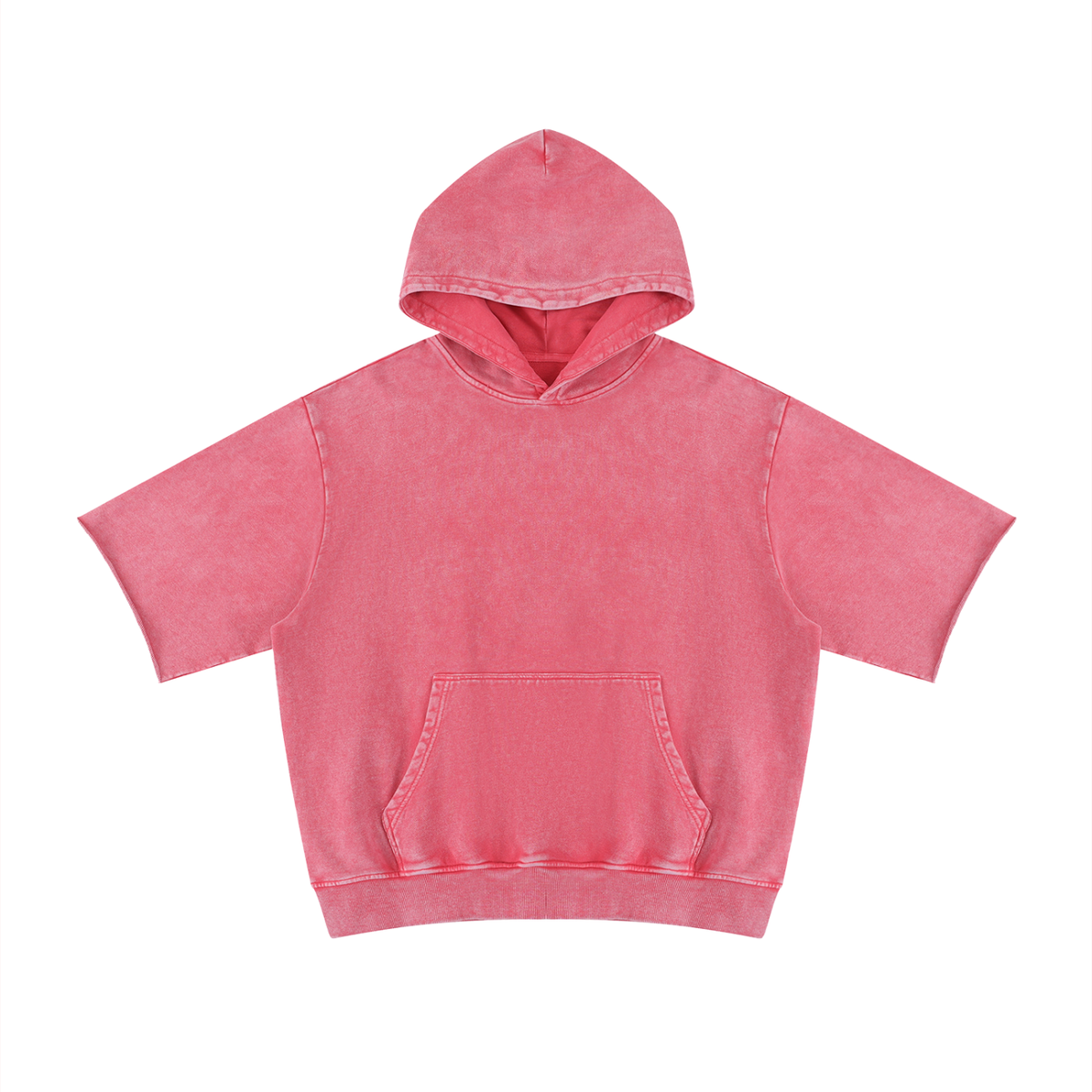 Unisex Mineral Wash Short Sleeve Hoodie – Oversized Vintage Streetwear Hooded Tee