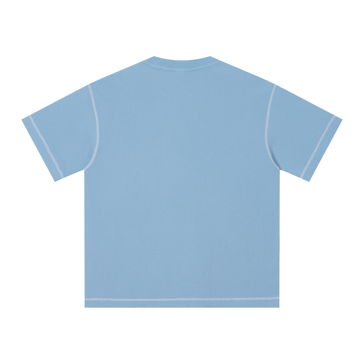 Unisex Vintage Sunfade Waffle Knit Boxy T-Shirt – Oversized Streetwear Tee