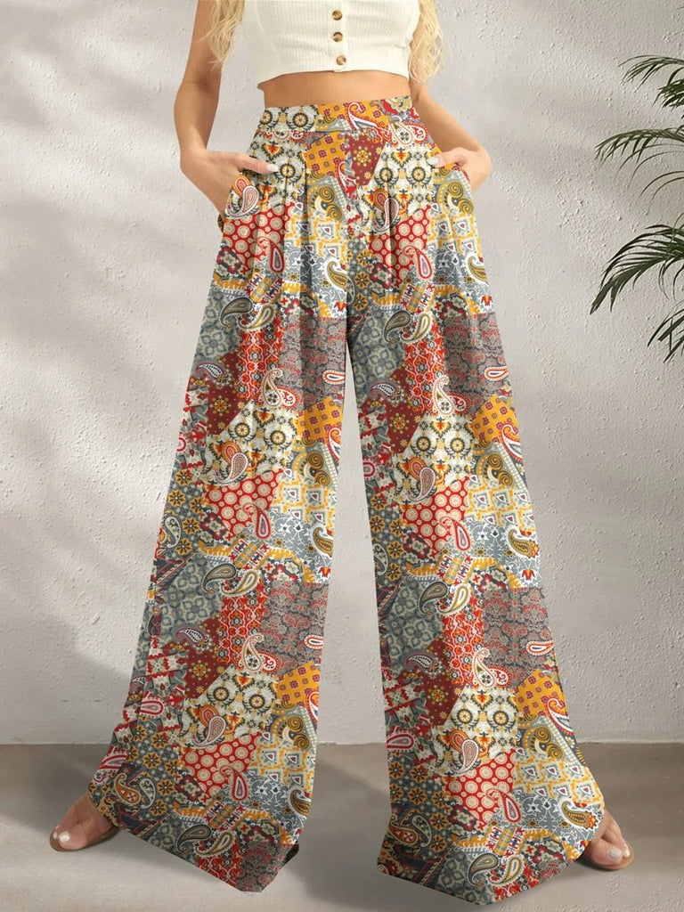 Printed Wide Leg Pants – Flowy Statement Fit | MYN2O