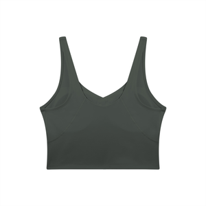 Women's V-Neck Yoga Sports Bra – Seamless Medium Support Workout & Activewear Bra