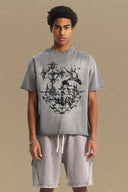Men’s graphic round neck half sleeve t-shirt – bold print streetwear tee – MYN2O