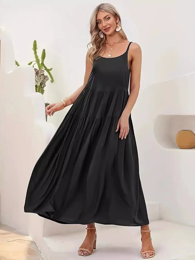 Plus Size Scoop Neck Sleeveless Midi Cami Dress – MYN2O
