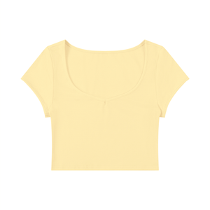 Women's Slim Cap Sleeve Crop T-Shirt – Fitted Everyday Essential Top