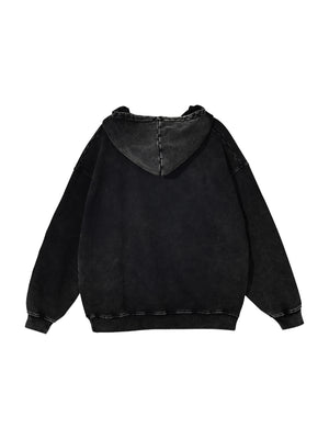 Snow Washed Loose Cotton Hoodie