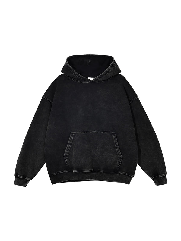 Snow Washed Loose Cotton Hoodie