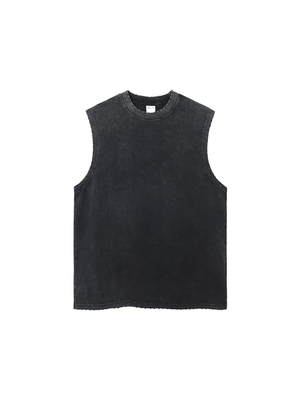 Snow Washed Frayed Hem Tank Top