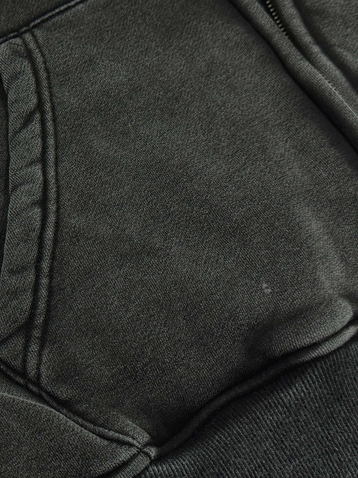 Snow Washed Zip-Through Fleece Hoodie