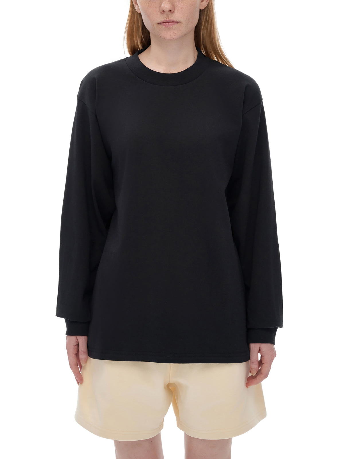 Crew Neck Drop Shoulder Long Sleeve Shirt