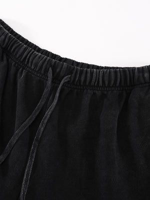 Snow Washed Raw Hem Shorts