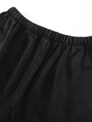 Snow Washed Raw Hem Shorts