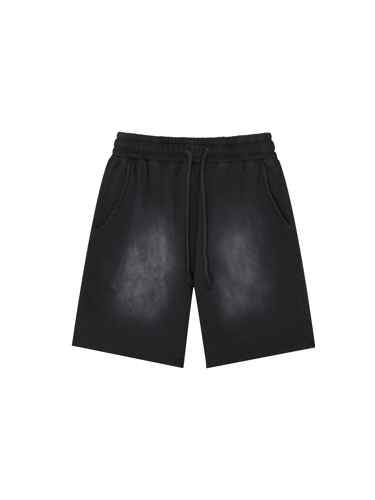 Rectangle Patch Monkey Washed Shorts