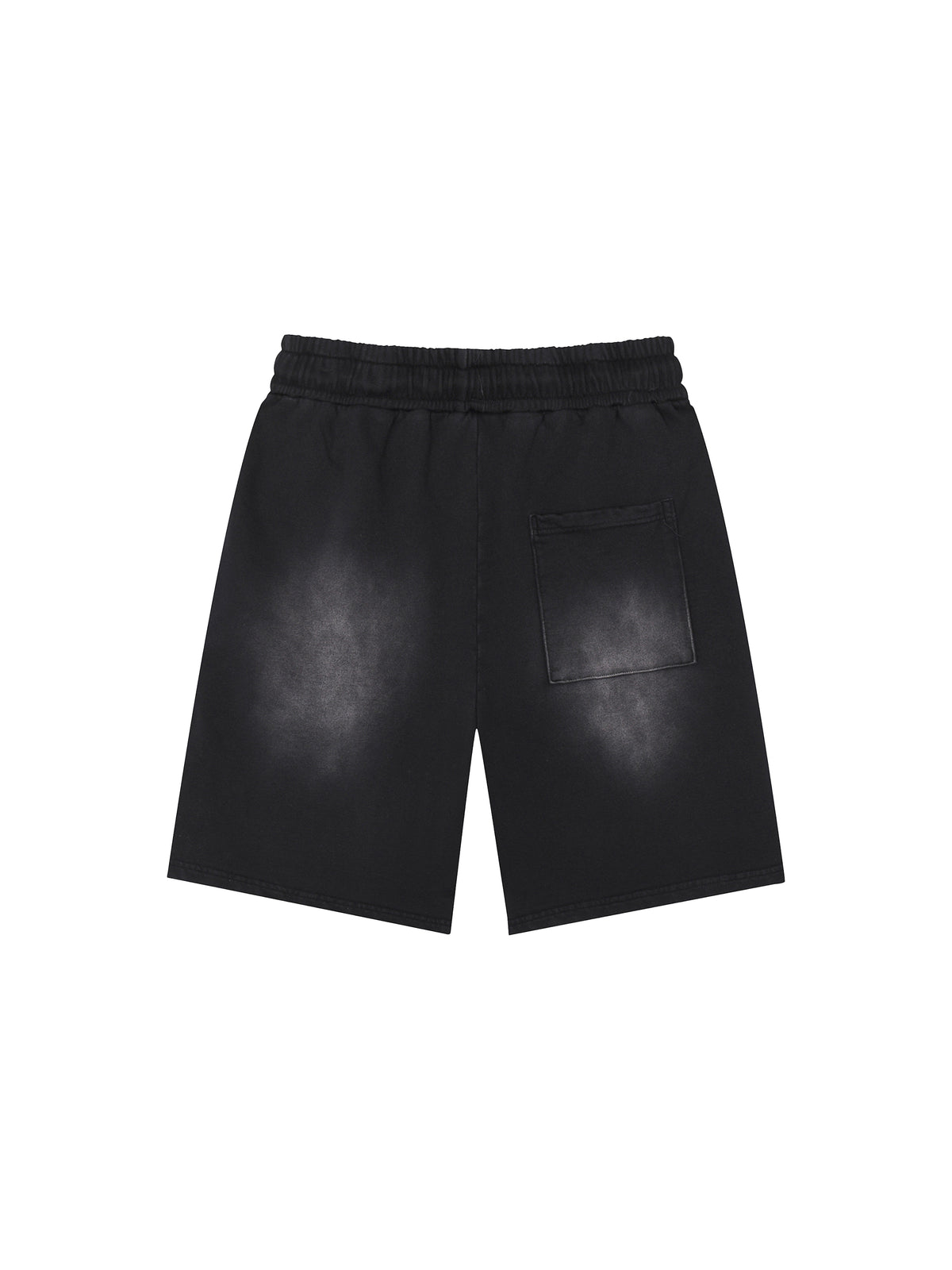 Rectangle Patch Monkey Washed Shorts