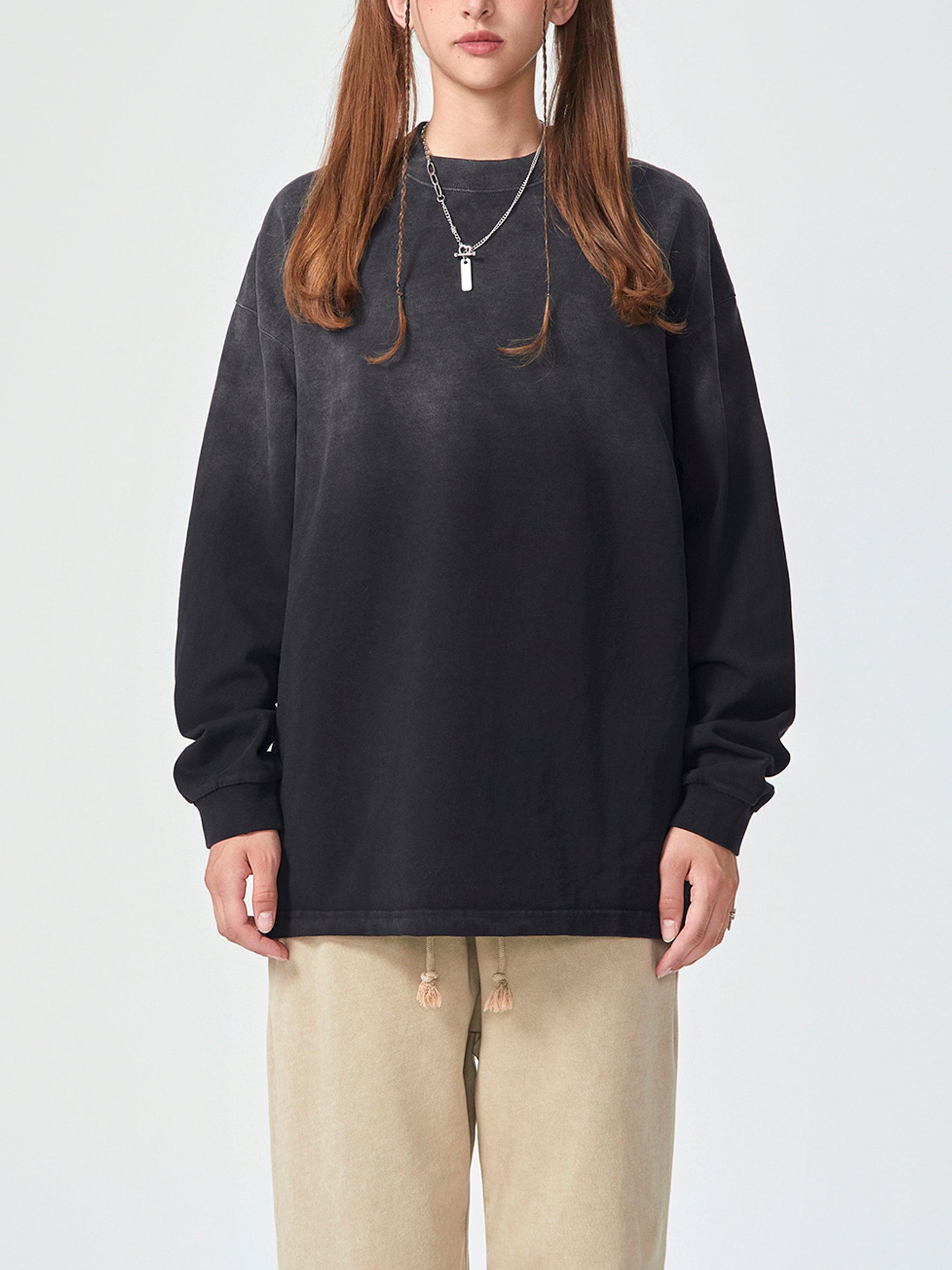 Gradient Washed Long Sleeve T-Shirt