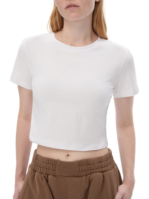Fitted Crop Cotton T-Shirt