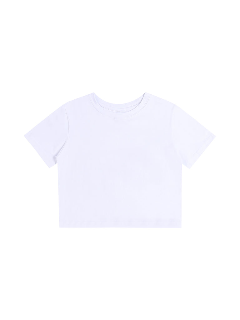 Fitted Crop Cotton T-Shirt