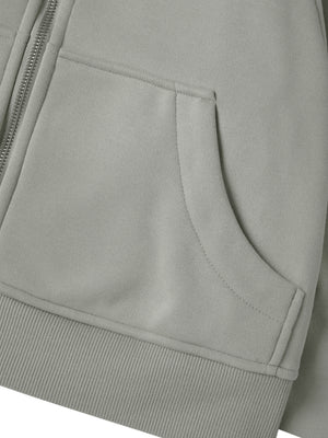 Cropped Zip-Through Hoodie