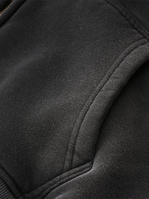 Sunfade Two-way Zipper Boxy Fleece Hoodie