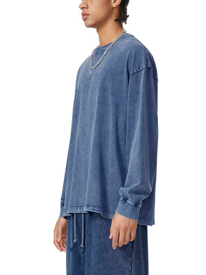 Snow Washed Frayed Edge T-Shirt