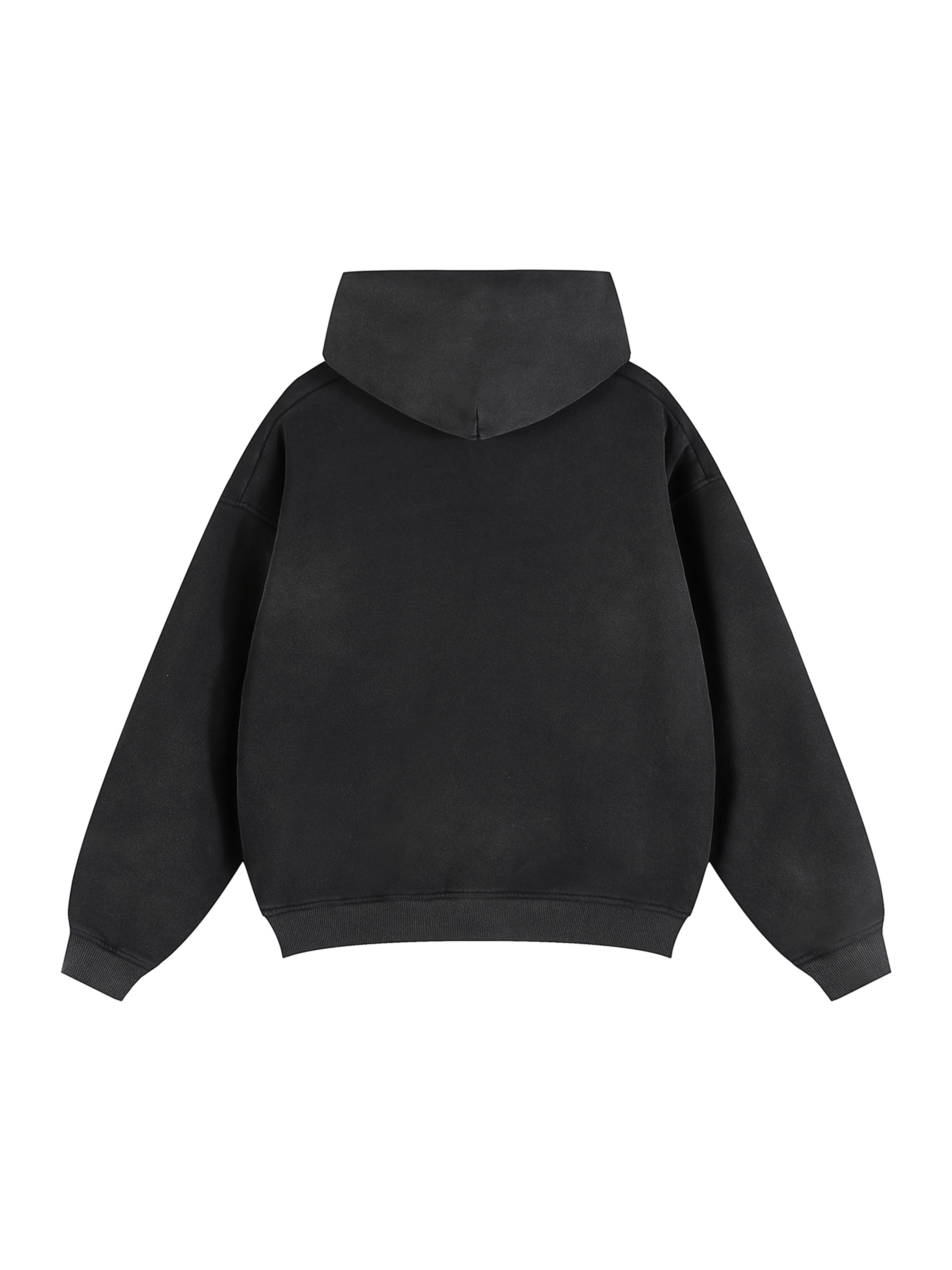 Unisex Vintage Sunfade Two-Way Zip Boxy Fleece Hoodie – Oversized Heavyweight Hoodie