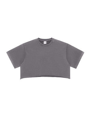 Snow Washed Raw Edge Crop Top