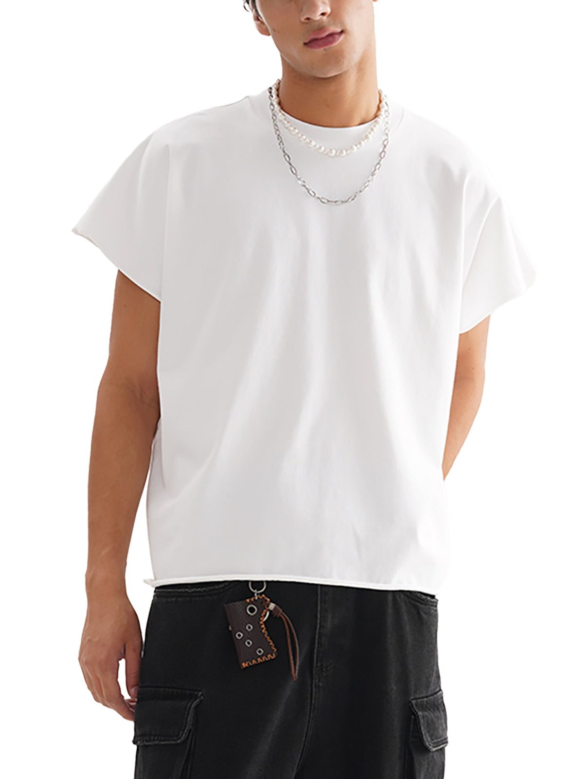 Raw Edge Boxy Non-Shrink T-Shirt