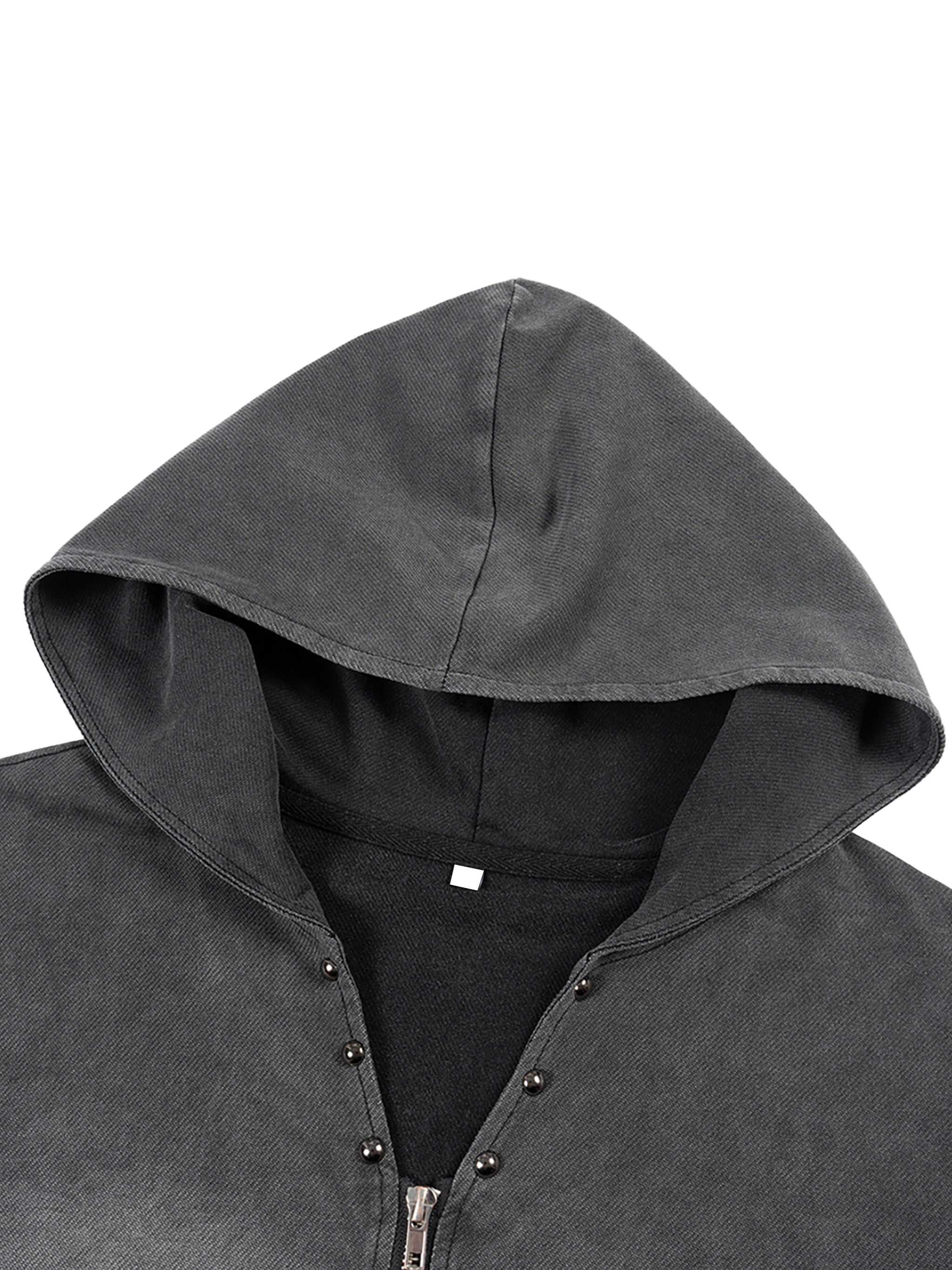 Vintage Washed Zip-Up Hooded Tank Top