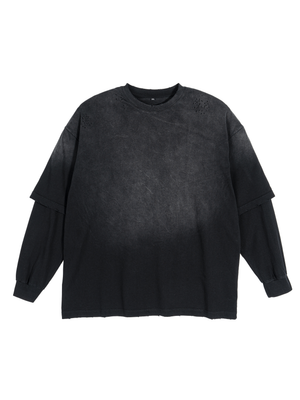 Sunfade Hand-Frayed Faux Two-Piece T-Shirt