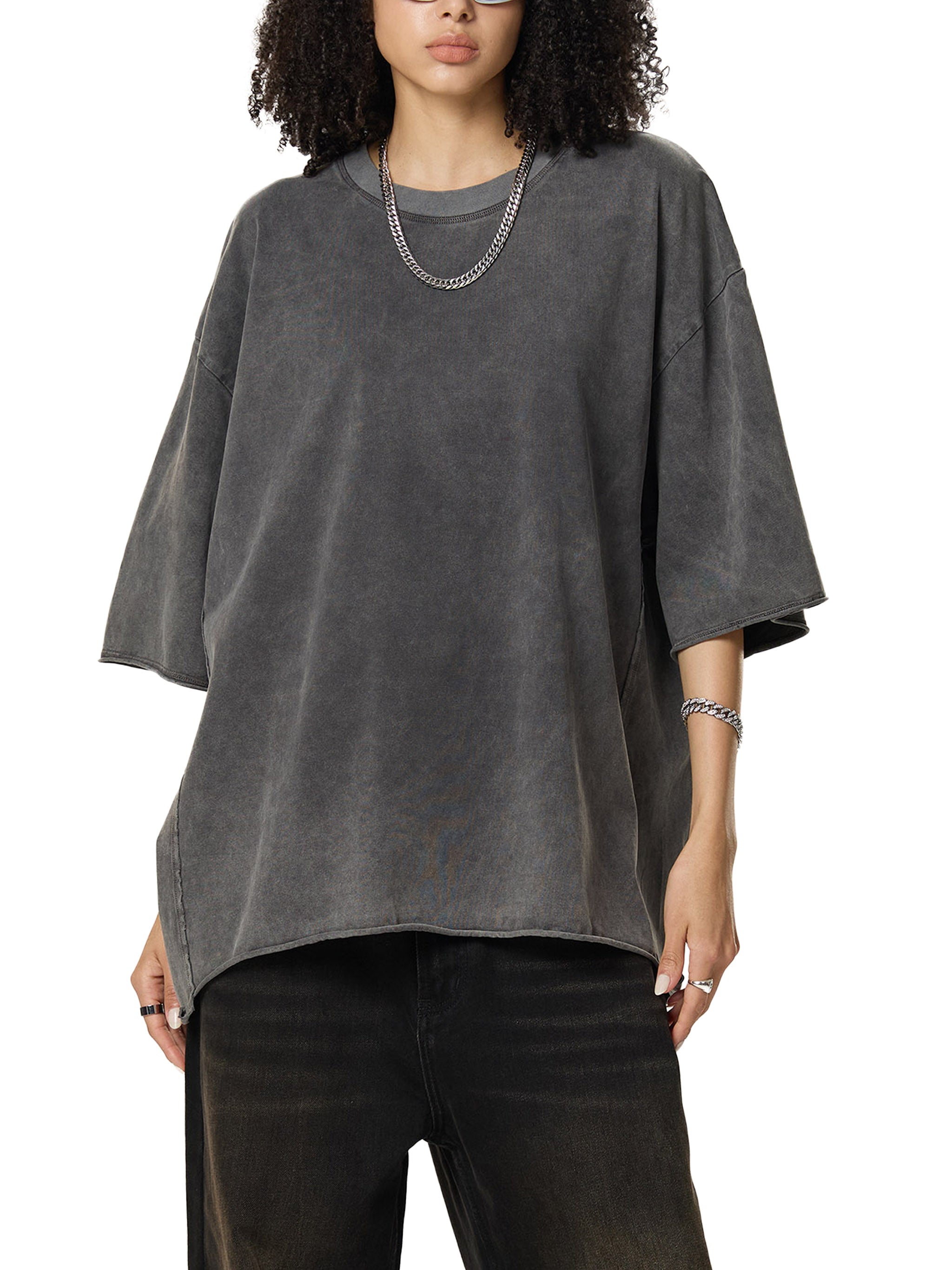 Raw Edge Snow Washed Boxy T-Shirt