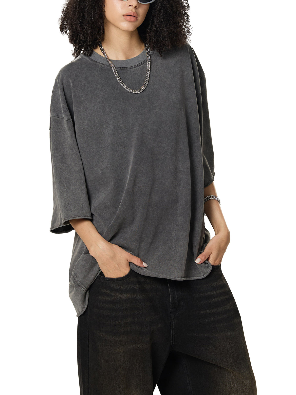 Raw Edge Snow Washed Boxy T-Shirt