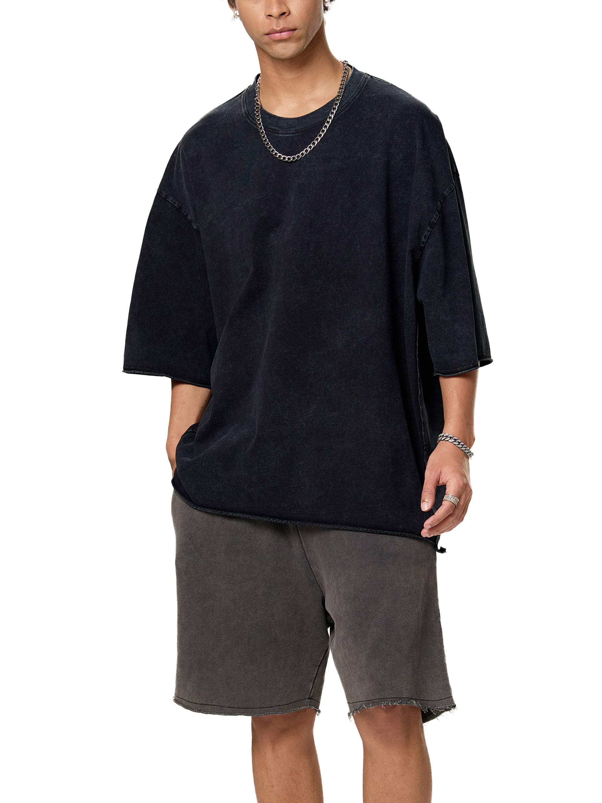 Raw Edge Snow Washed Boxy T-Shirt