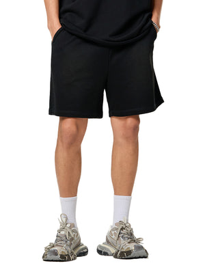 Sun Fade Raw Edge Cotton Shorts