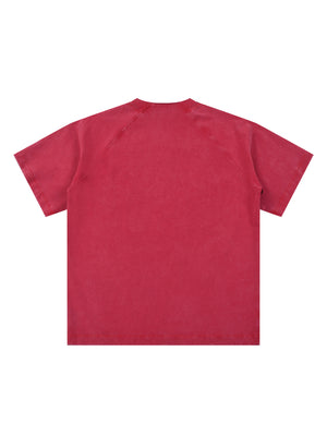 Vintage Washed Raglan Cotton T-Shirt