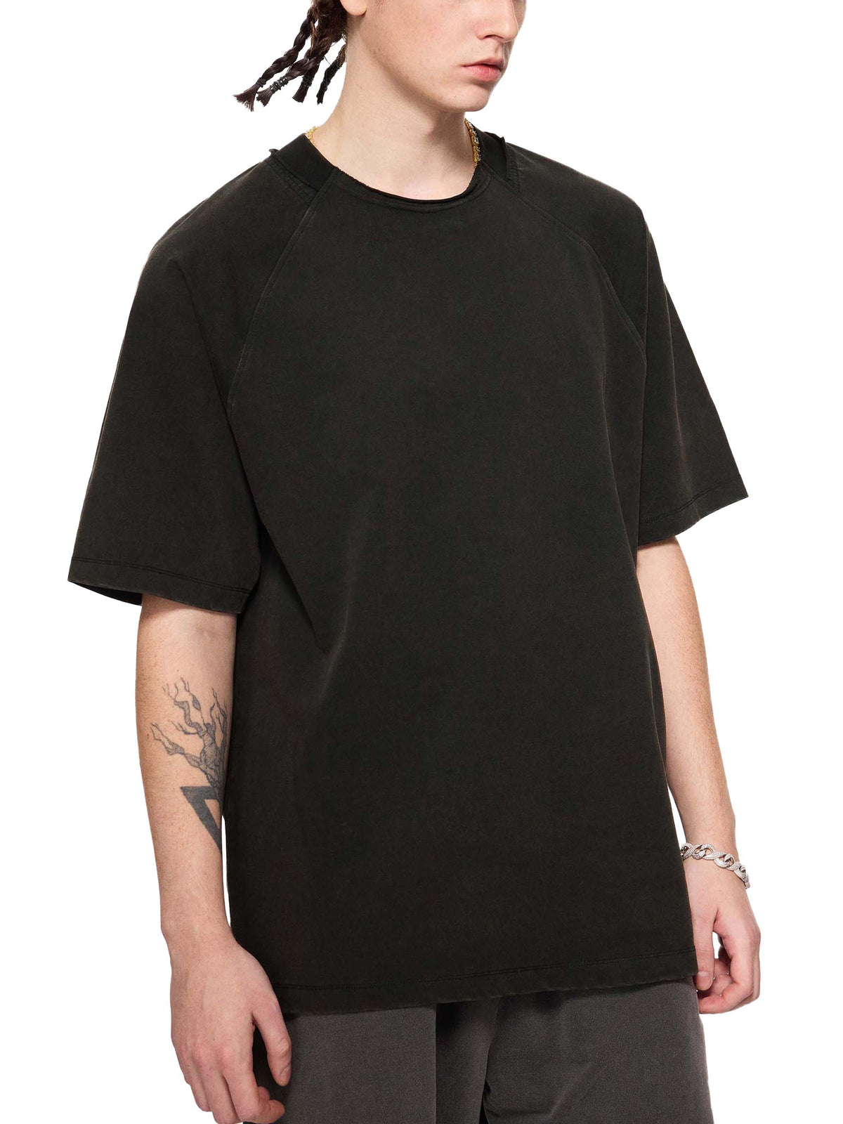 Vintage Washed Raglan Cotton T-Shirt