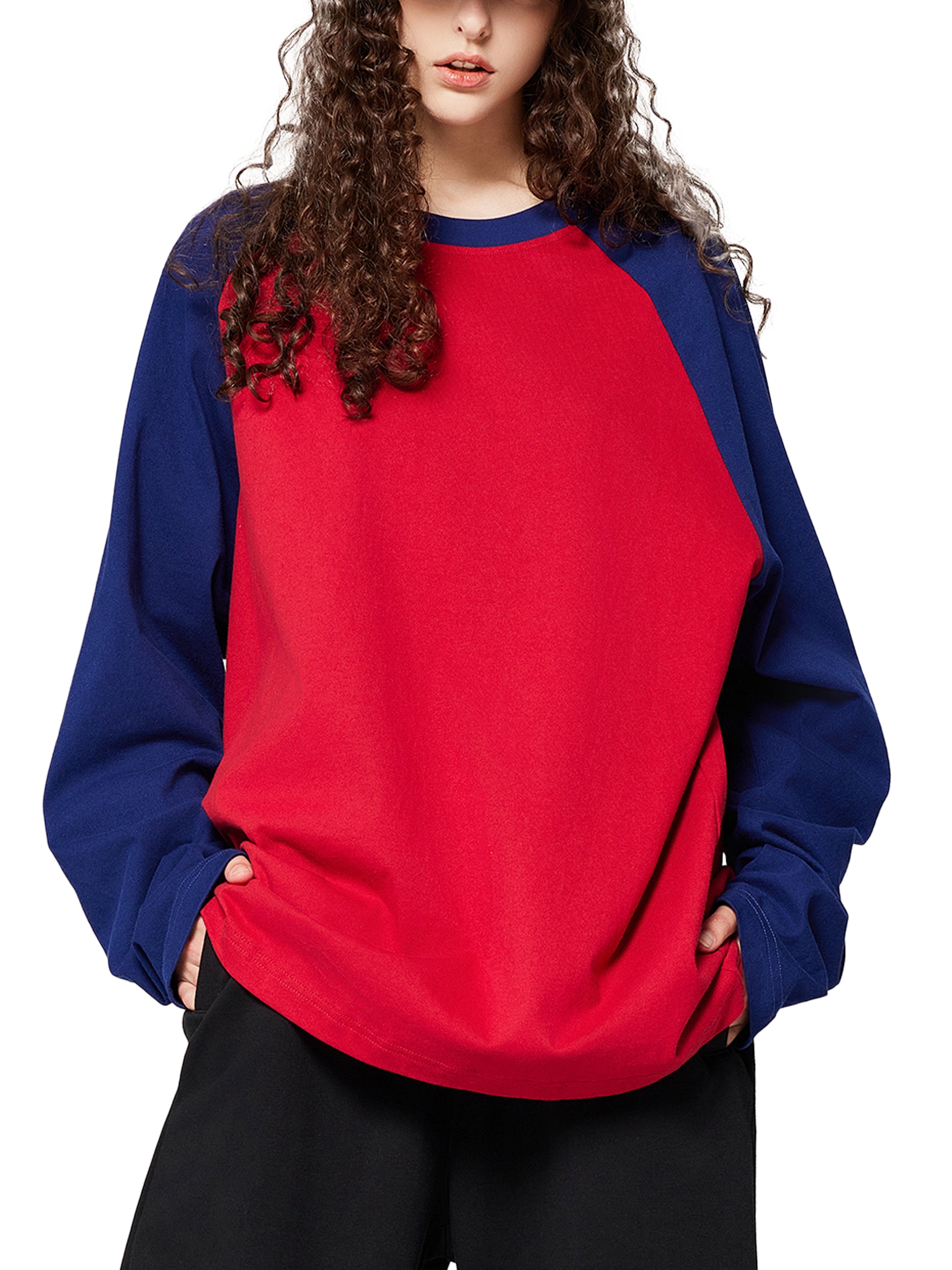 Color-Blocked Raglan Long-Sleeve T-Shirt