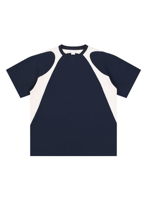 Contrast Panel Cotton T-Shirt