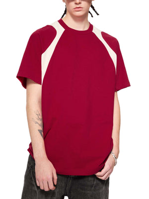 Contrast Panel Cotton T-Shirt