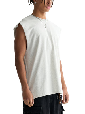 Raw Edge Cotton Tank Top
