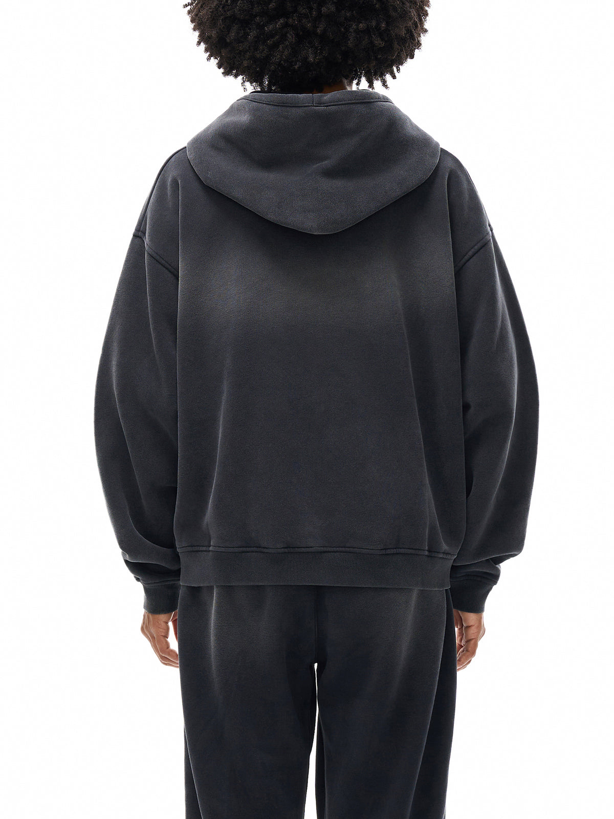 Unisex Vintage Sunfade Two-Way Zip Boxy Fleece Hoodie – Oversized Heavyweight Hoodie