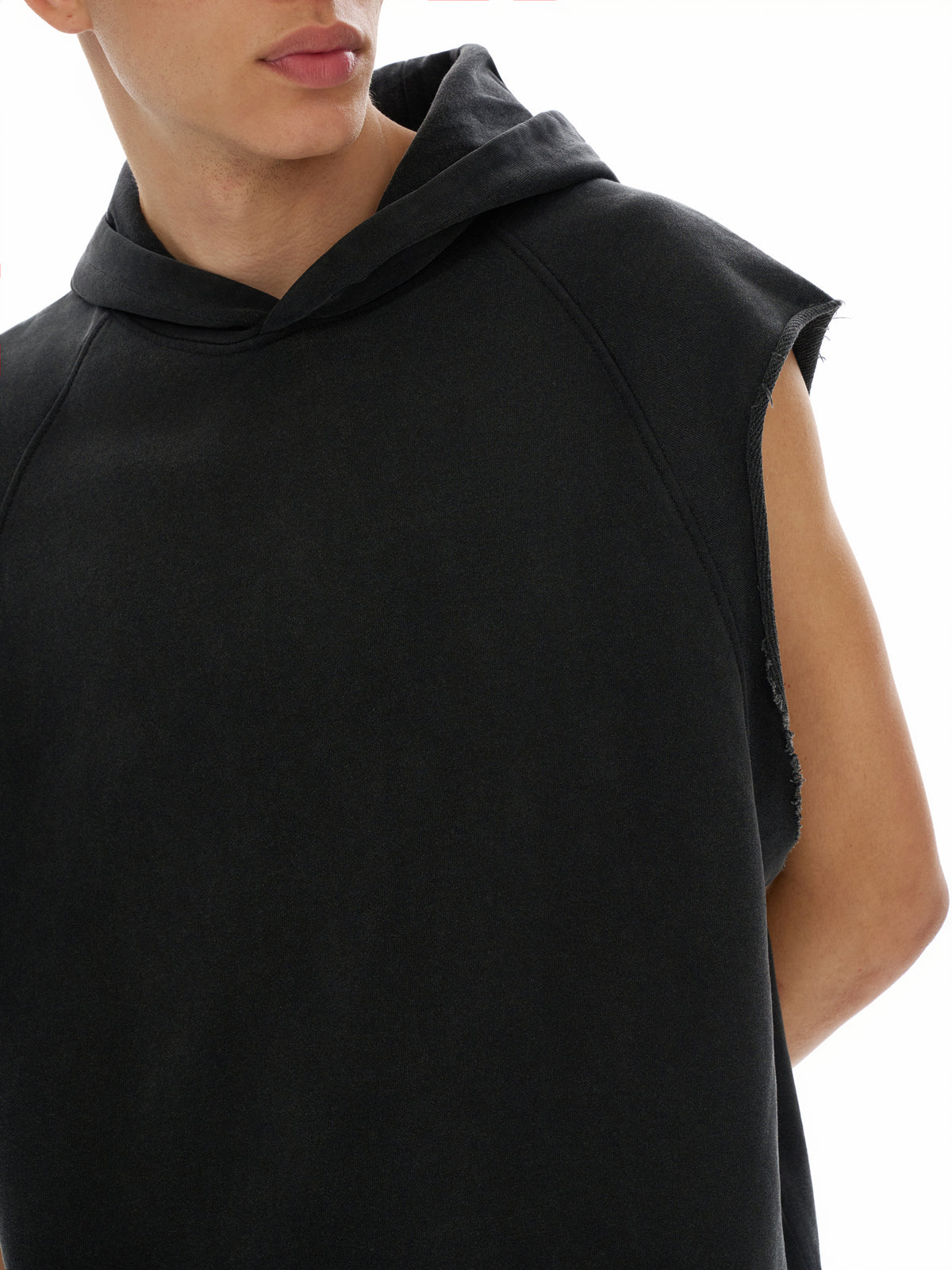 Snow Washed Sleeveless Hoodie