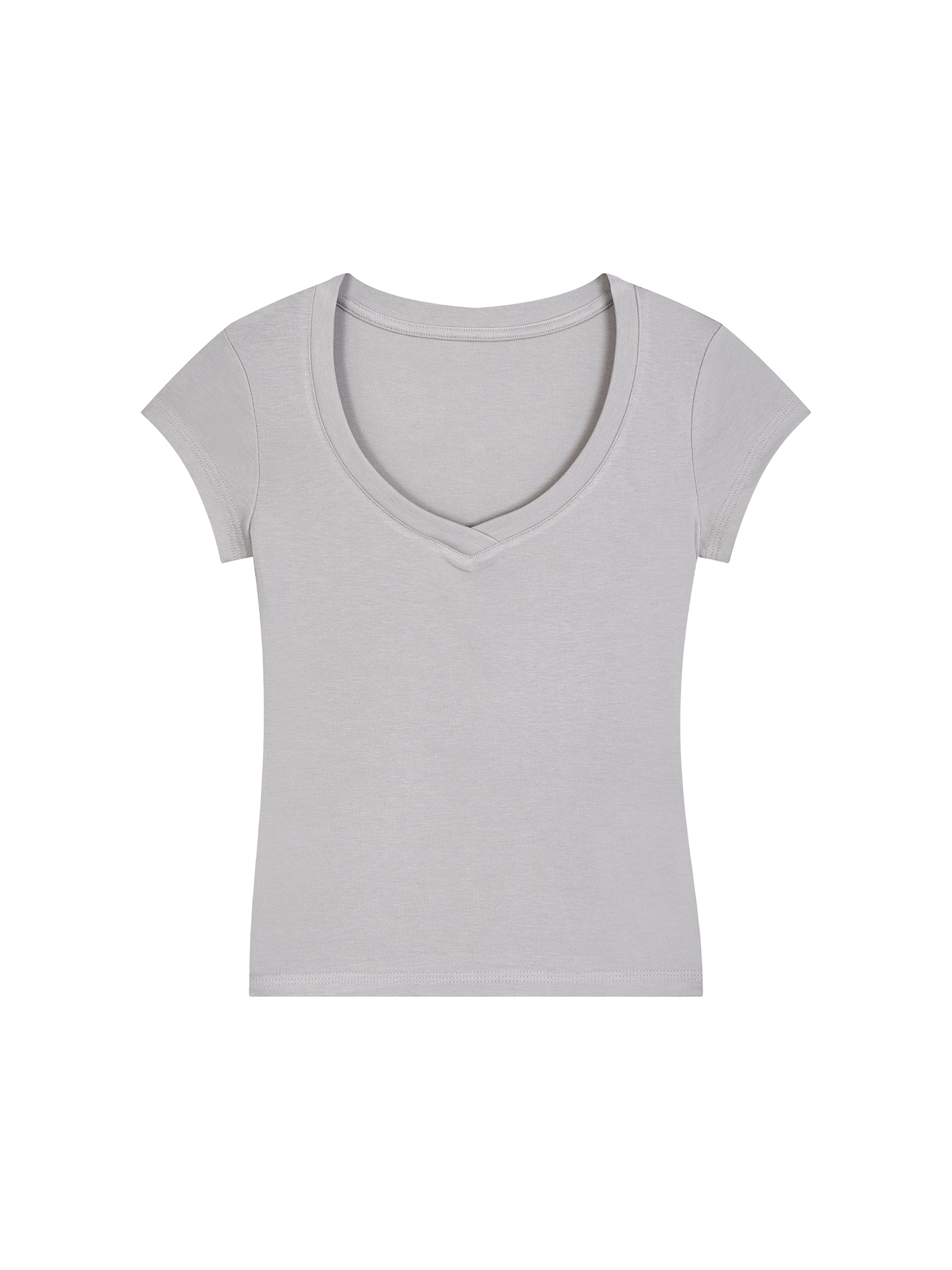 Essential V-Neck Bodycon T-Shirt