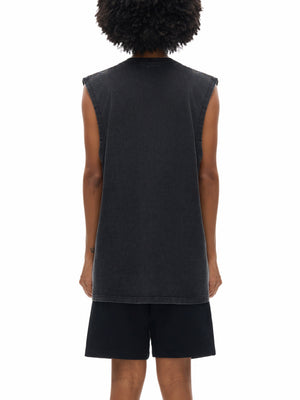 Snow Washed Frayed Hem Tank Top