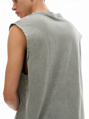 Snow Washed Frayed Hem Tank Top