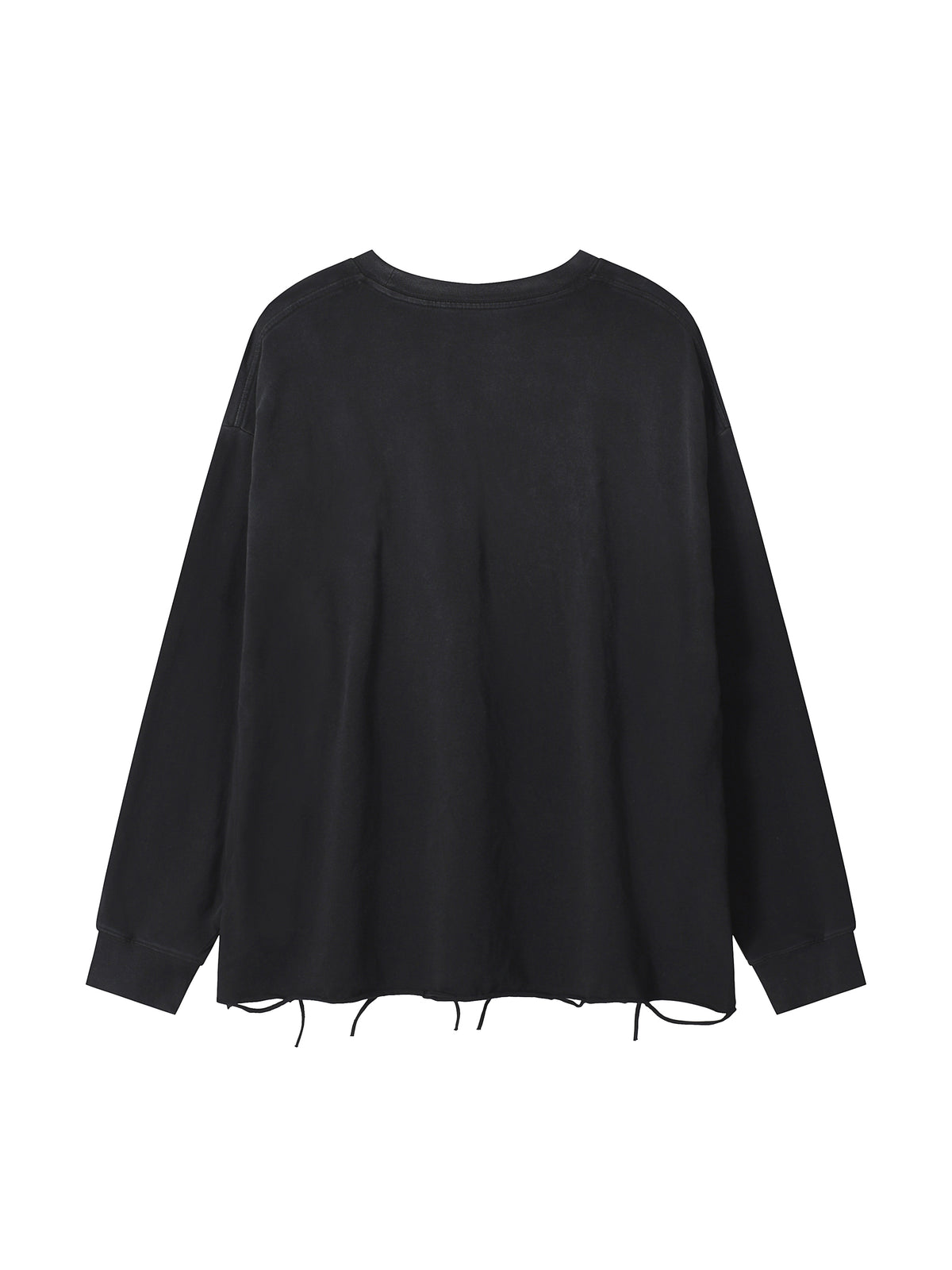 Snow Wash Raw Edge Cotton T-Shirt