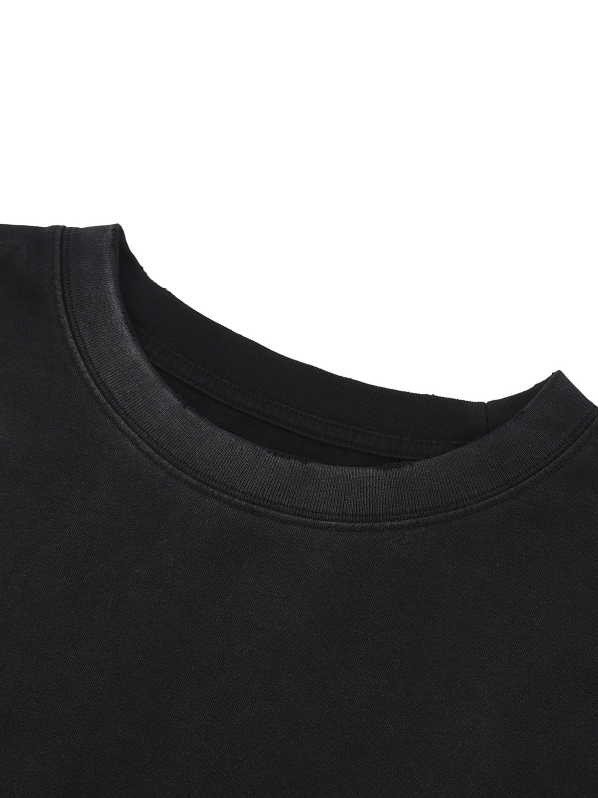 Snow Wash Raw Edge Cotton T-Shirt