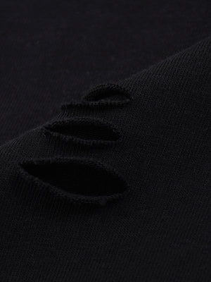 Snow Wash Raw Edge Cotton T-Shirt