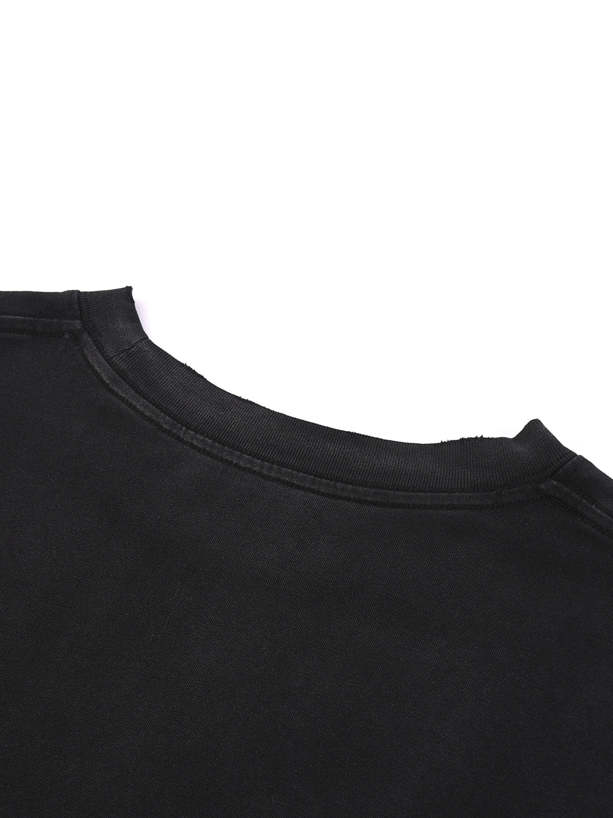 Snow Wash Raw Edge Cotton T-Shirt