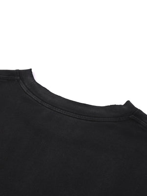 Snow Wash Raw Edge Cotton T-Shirt