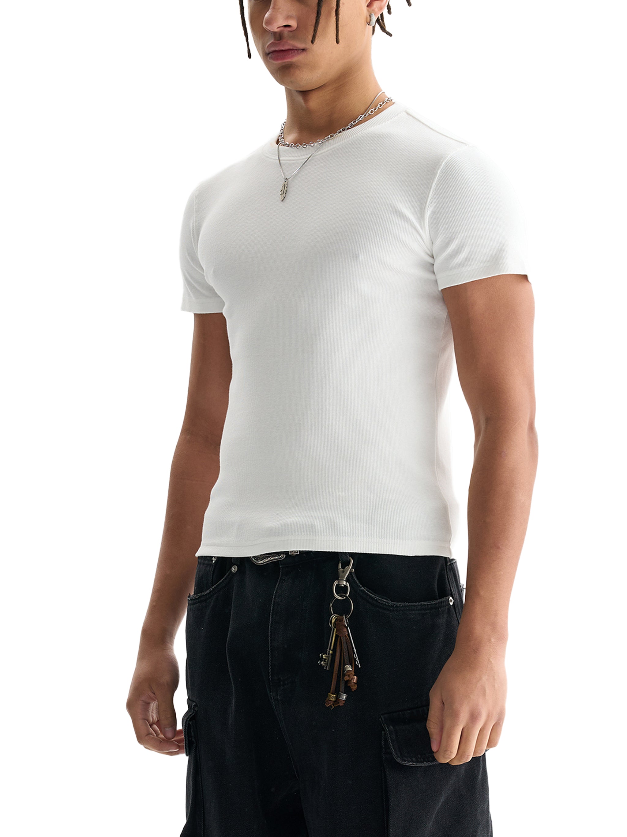 Men's Bodycon Ribbed Crop Top