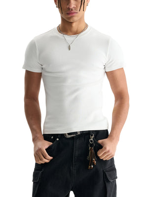 Men's Bodycon Ribbed Crop Top